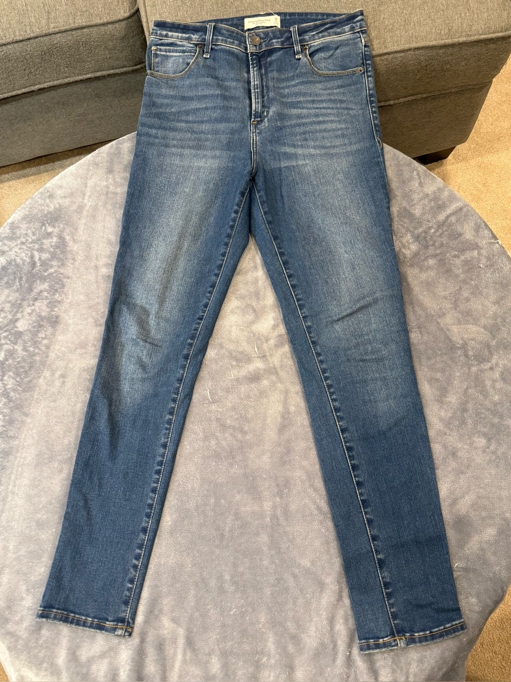 Abercrombie & Fitch Women's Super Skinny High-Rise Jeans - Medium Blue Wash